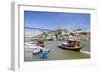 Portugal, Douro Litoral, Porto. Tourists boats on Douro River in the UNESCO listed Ribeira district-Nick Ledger-Framed Photographic Print