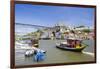 Portugal, Douro Litoral, Porto. Tourists boats on Douro River in the UNESCO listed Ribeira district-Nick Ledger-Framed Photographic Print