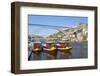 Portugal, Douro Litoral, Porto. Tourists boats on Douro River in the UNESCO listed Ribeira district-Nick Ledger-Framed Photographic Print