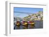 Portugal, Douro Litoral, Porto. Tourists boats on Douro River in the UNESCO listed Ribeira district-Nick Ledger-Framed Photographic Print