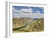 Portugal, Douro Valley. Douro River in the Portugal wine region and vineyards on hills-Julie Eggers-Framed Photographic Print