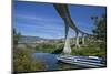 Portugal, Douro Valley, Rio Douro, Excursion Boat, Highway Bridge, Town Regua-Chris Seba-Mounted Photographic Print