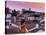 Portugal, Estramadura,Obidos, Overview of 12th Century Town at Dusk-Shaun Egan-Stretched Canvas