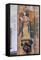 Portugal, Evora, Cathedral of Evora, Angel Statue-Jim Engelbrecht-Framed Stretched Canvas