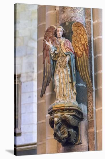 Portugal, Evora, Cathedral of Evora, Angel Statue-Jim Engelbrecht-Stretched Canvas