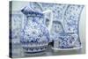 Portugal, Evora, Hand Painted Ceramic Dishes for Sale-Jim Engelbrecht-Stretched Canvas