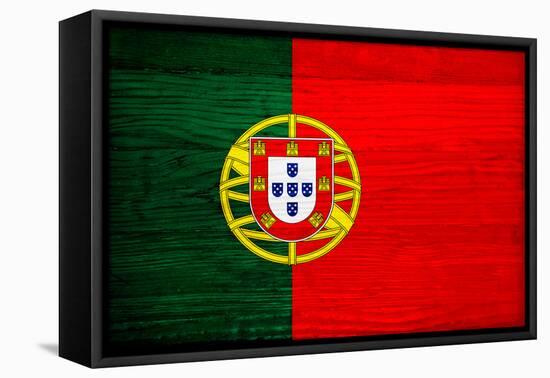 Portugal Flag Design with Wood Patterning - Flags of the World Series-Philippe Hugonnard-Framed Stretched Canvas