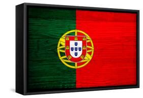 Portugal Flag Design with Wood Patterning - Flags of the World Series-Philippe Hugonnard-Framed Stretched Canvas