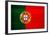 Portugal Flag Design with Wood Patterning - Flags of the World Series-Philippe Hugonnard-Framed Art Print