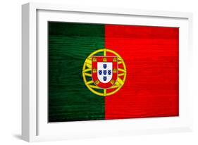 Portugal Flag Design with Wood Patterning - Flags of the World Series-Philippe Hugonnard-Framed Art Print