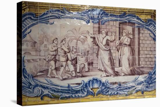 Portugal, Lisbon, Belem, Hieronymite Monastery, Refectory, Ceramic Tiles (Azulejo), Detail-Samuel Magal-Stretched Canvas