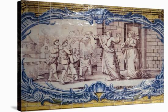 Portugal, Lisbon, Belem, Hieronymite Monastery, Refectory, Ceramic Tiles (Azulejo), Detail-Samuel Magal-Stretched Canvas