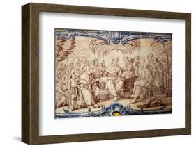 Portugal, Lisbon, Belem, Hieronymite Monastery, Refectory, Ceramic Tiles (Azulejo), Detail-Samuel Magal-Framed Photographic Print