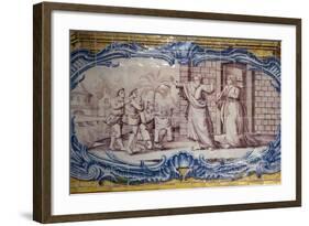 Portugal, Lisbon, Belem, Hieronymite Monastery, Refectory, Ceramic Tiles (Azulejo), Detail-Samuel Magal-Framed Photographic Print
