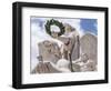 Portugal, Lisbon. Close-up of sculptures at the top of 18th century Arco da Rua Augusta-Julie Eggers-Framed Photographic Print