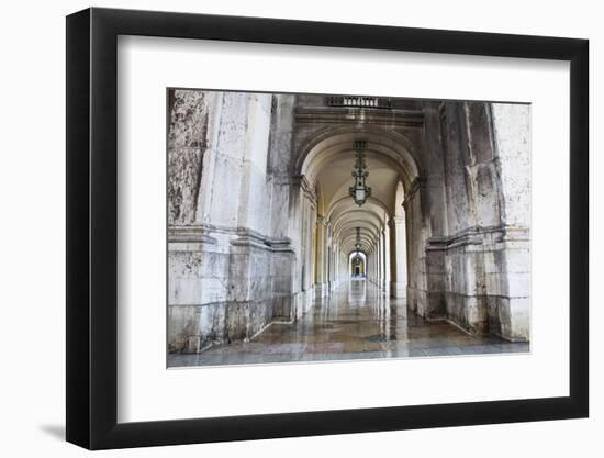 Portugal, Lisbon, Columns of the Arcade of Commerce Square with Reflections-Terry Eggers-Framed Photographic Print
