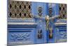 Portugal, Lisbon. Historic Alfama District, Blue Door with Chain Lock-Emily Wilson-Mounted Photographic Print