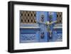 Portugal, Lisbon. Historic Alfama District, Blue Door with Chain Lock-Emily Wilson-Framed Photographic Print