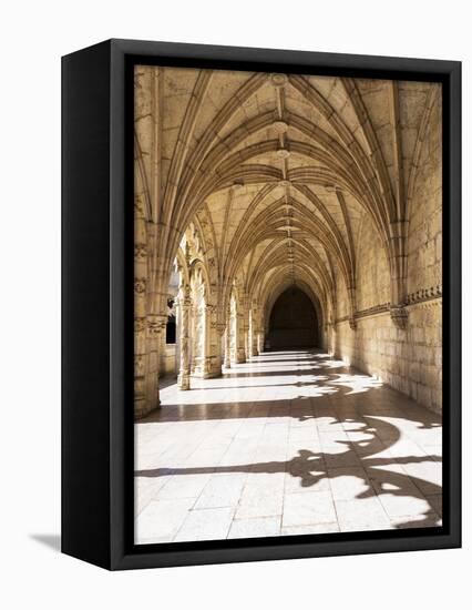 Portugal, Lisbon. Interior view in the Jeronimos Monastery, a UNESCO World Heritage Site.-Julie Eggers-Framed Stretched Canvas
