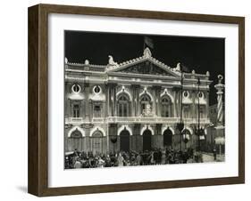 Portugal, Lisbon, Lighting of the Town Hall-null-Framed Giclee Print