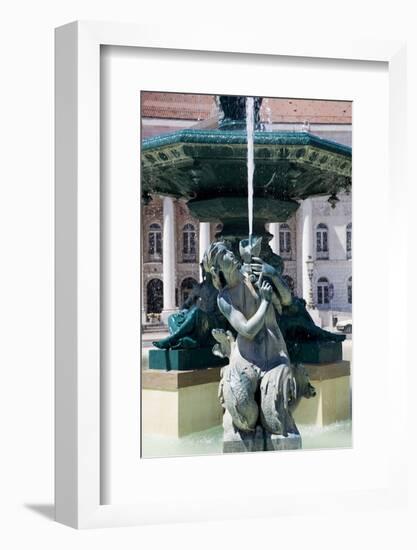 Portugal, Lisbon, Main Square (Pedro IV Square), Rossio Fountain, Mermaid Statue-Samuel Magal-Framed Photographic Print