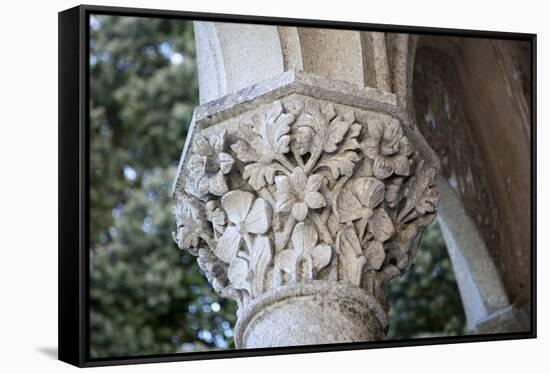 Portugal, Lisbon Region, Sintra, Monserrate Park and Palace, Decorated Column-Samuel Magal-Framed Stretched Canvas