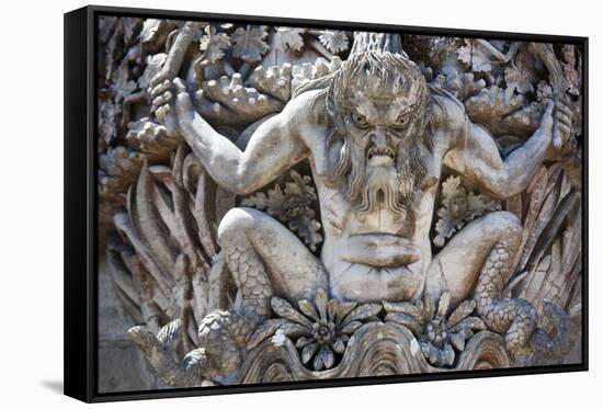 Portugal, Lisbon Region, Sintra, Pena National Palace, Gargoyle-Samuel Magal-Framed Stretched Canvas