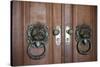 Portugal, Lisbon Region, Sintra, Regaleira Palace, Decorated Door Knocker-Samuel Magal-Stretched Canvas