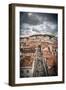 Portugal, Lisbon, Rooftop View of Baixa District with Sao Jorge Castle and Alfama District Beyond-Alan Copson-Framed Photographic Print