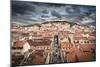 Portugal, Lisbon, Rooftop View of Baixa District with Sao Jorge Castle and Alfama District Beyond-Alan Copson-Mounted Photographic Print