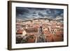 Portugal, Lisbon, Rooftop View of Baixa District with Sao Jorge Castle and Alfama District Beyond-Alan Copson-Framed Photographic Print