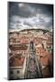 Portugal, Lisbon, Rooftop View of Baixa District with Sao Jorge Castle and Alfama District Beyond-Alan Copson-Mounted Photographic Print