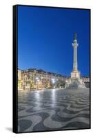 Portugal, Lisbon, Rossio Square at Dawn-Rob Tilley-Framed Stretched Canvas