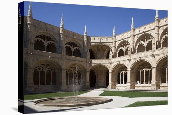 Portugal, Lisbon, Santa Maria de Belem, Hieronymite Monastery, Fountain in the Cloister-Samuel Magal-Stretched Canvas