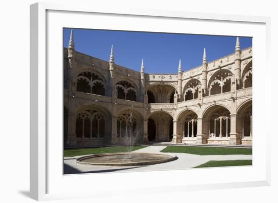 Portugal, Lisbon, Santa Maria de Belem, Hieronymite Monastery, Fountain in the Cloister-Samuel Magal-Framed Photographic Print