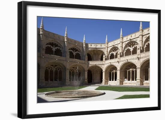 Portugal, Lisbon, Santa Maria de Belem, Hieronymite Monastery, Fountain in the Cloister-Samuel Magal-Framed Photographic Print