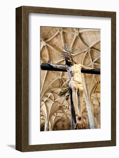 Portugal, Lisbon, Santa Maria de Belem, Hieronymite Monastery, Jesus On the Cross-Samuel Magal-Framed Photographic Print