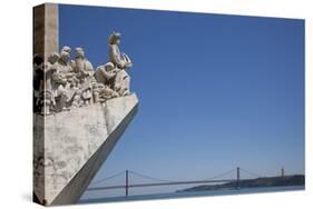 Portugal, Lisbon, Santa Maria de Belem, Monument To The Discoveries and 25th of April Bridge-Samuel Magal-Stretched Canvas