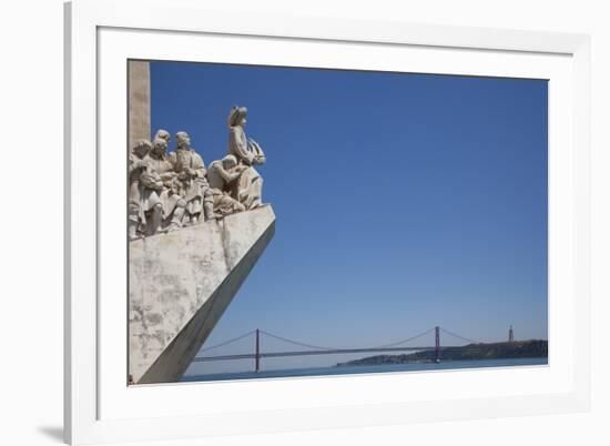 Portugal, Lisbon, Santa Maria de Belem, Monument To The Discoveries and 25th of April Bridge-Samuel Magal-Framed Photographic Print