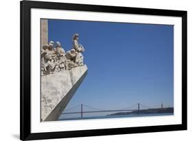 Portugal, Lisbon, Santa Maria de Belem, Monument To The Discoveries and 25th of April Bridge-Samuel Magal-Framed Photographic Print