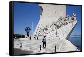 Portugal, Lisbon, Santa Maria de Belem, Monument To The Discoveries-Samuel Magal-Framed Stretched Canvas