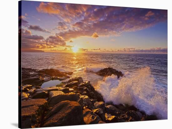 Portugal, Madeira, Sao Jorge, Sunset viewed from the Ponta de Sao Jorge-Karol Kozlowski-Stretched Canvas