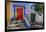 Portugal, Obidos, Bright Red Door of Colored Homes Inside the Walled City-Terry Eggers-Framed Photographic Print