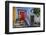 Portugal, Obidos, Bright Red Door of Colored Homes Inside the Walled City-Terry Eggers-Framed Photographic Print