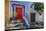 Portugal, Obidos, Bright Red Door of Colored Homes Inside the Walled City-Terry Eggers-Mounted Photographic Print