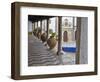 Portugal, Obidos. Ceramic pots adorning a building ledge.-Terry Eggers-Framed Photographic Print