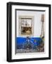 Portugal, Obidos. Cute bicycle planter in front of a bakery in the walled city of Obidos.-Julie Eggers-Framed Photographic Print