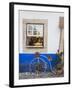 Portugal, Obidos. Cute bicycle planter in front of a bakery in the walled city of Obidos.-Julie Eggers-Framed Photographic Print