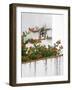 Portugal, Obidos. Orange trumpet vine growing below a church bell-Julie Eggers-Framed Photographic Print