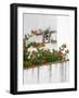 Portugal, Obidos. Orange trumpet vine growing below a church bell-Julie Eggers-Framed Photographic Print